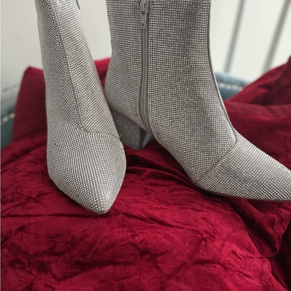 Sugar Silver Rhinestone Heels - Picture 4 of 7